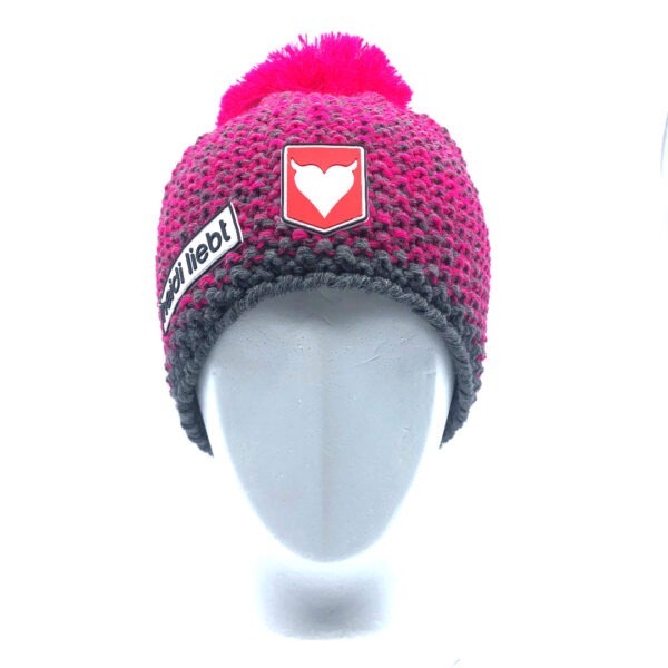 Beanie Barly Grey + Magenta